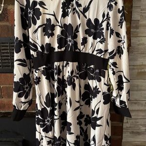 Elegant Black and White Floral Dress